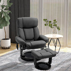 Fauteuil inclinable de massage pivotant à 360° en cuir PU avec repose-pieds et télécommande