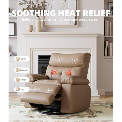Fauteuils inclinables surdimensionnés pivotants à 360° avec chauffage et massage - Fauteuil inclinable paresseux