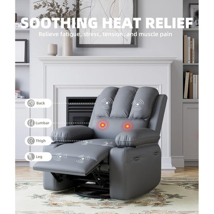 Fauteuils inclinables surdimensionnés pivotants à 360° avec chauffage et massage