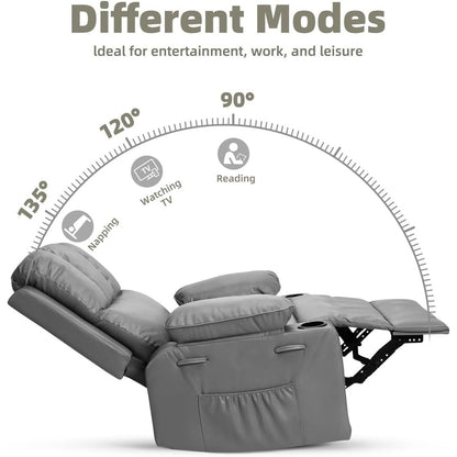 Fauteuils inclinables surdimensionnés pivotants à 360° avec chauffage et massage