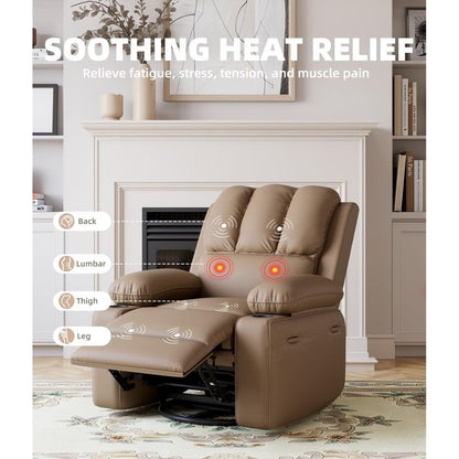 Fauteuils inclinables surdimensionnés pivotants à 360° avec chauffage et massage