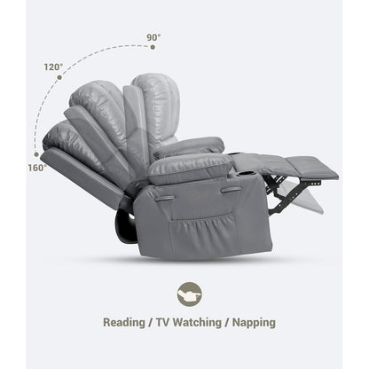Fauteuils inclinables surdimensionnés pivotants à 360° avec chauffage et massage