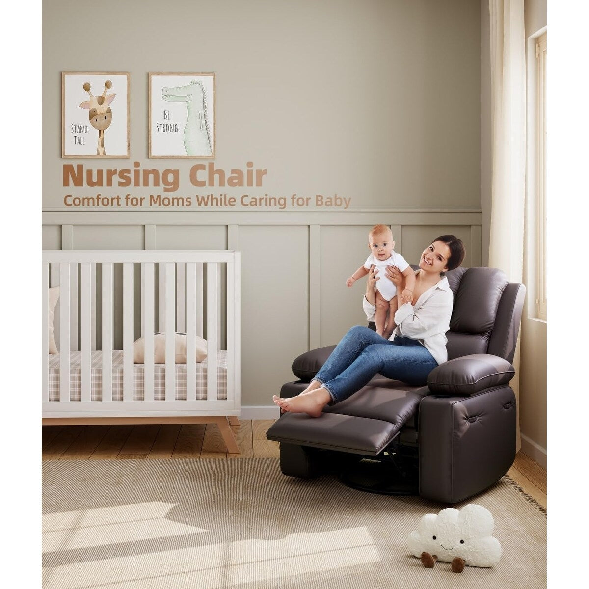 Fauteuils inclinables surdimensionnés pivotants à 360° avec chauffage et massage