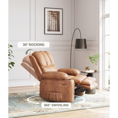 Fauteuils inclinables surdimensionnés pivotants à 360° avec chauffage et massage