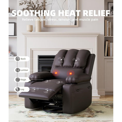 Fauteuils inclinables surdimensionnés pivotants à 360° avec chauffage et massage