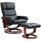 Fauteuil de massage inclinable et pivotant à 360° en cuir PU avec repose-pieds, vibration à 10 points, télécommande et poche latérale