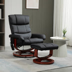 Fauteuil de massage inclinable et pivotant à 360° en cuir PU avec repose-pieds, vibration à 10 points, télécommande et poche latérale