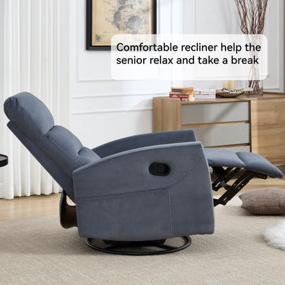 Canapé inclinable manuel simple pivotant à 360° en tissu avec dossier coussiné et accoudoirs carrés, chaises de chambre d'enfant
