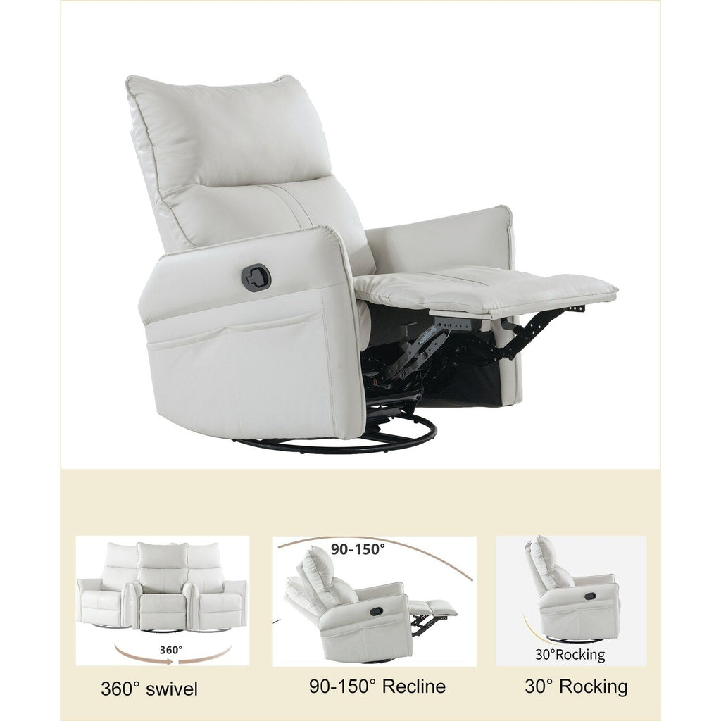 Fauteuil inclinable manuel pivotant à 360° pour salon et chambre à coucher