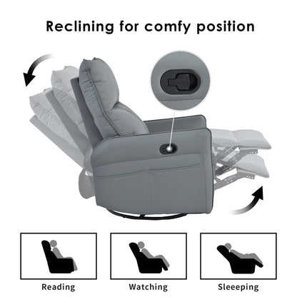 Fauteuil inclinable manuel pivotant à 360° pour salon et chambre à coucher