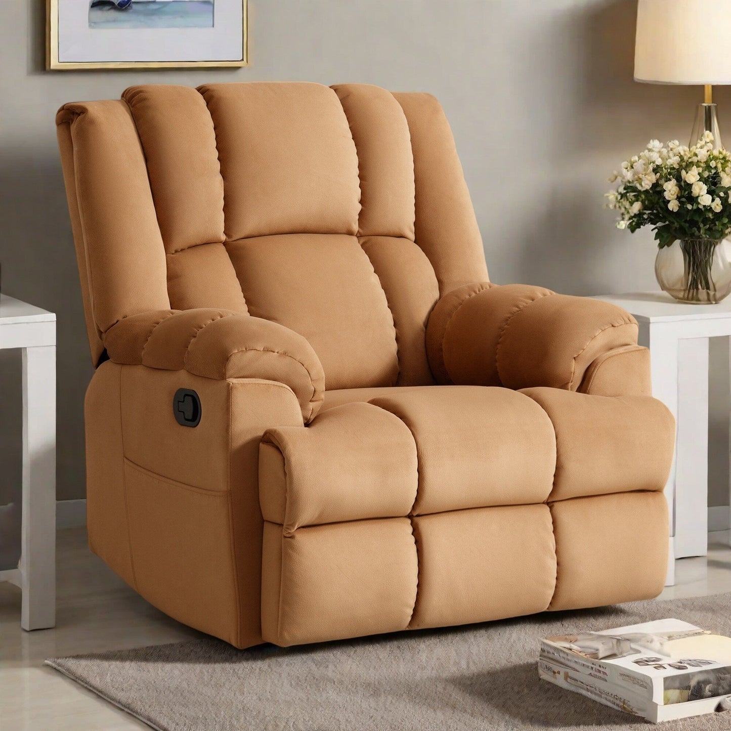Fauteuil inclinable pivotant à 360° - Confort surdimensionné, inclinaison à 155°, assemblage sans outil