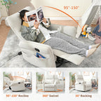 Fauteuil inclinable pivotant à 360°, fauteuil à bascule pivotant pour chambre d'enfant, fauteuil planeur, fauteuil inclinable pivotant à bascule moderne