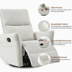 Fauteuil inclinable pivotant à 360°, fauteuil à bascule pivotant pour chambre d'enfant, fauteuil planeur, fauteuil inclinable pivotant à bascule moderne