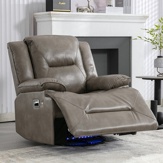 Fauteuil inclinable pivotant à 360° avec lumières LED, fauteuil multimédia manuel