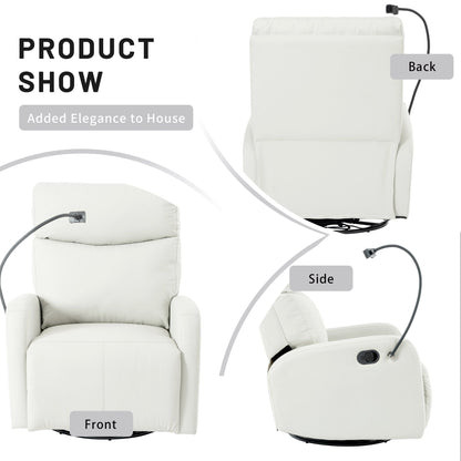 Fauteuil inclinable pivotant à 360° avec support de téléphone, repose-pieds et position réglable pour salon et home cinéma
