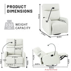 Fauteuil inclinable pivotant à 360° avec support de téléphone, repose-pieds et position réglable pour salon et home cinéma