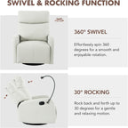 Fauteuil inclinable pivotant à 360° avec support de téléphone, repose-pieds et position réglable pour salon et home cinéma