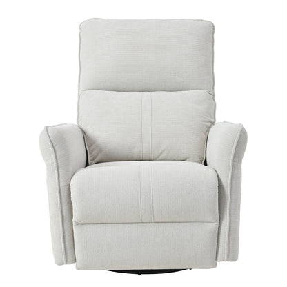 Fauteuil inclinable pivotant à 360°, planeur manuel avec repose-pieds, fauteuil de salon rembourré moderne pour petits espaces, poches latérales
