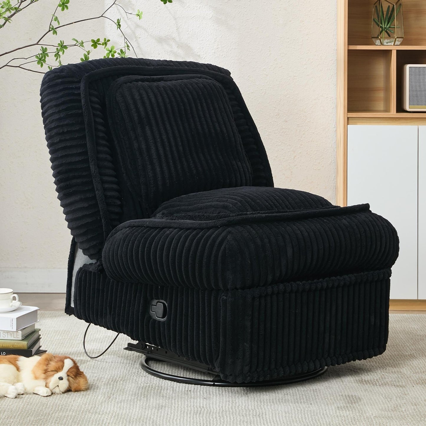 Canapé simple pivotant à 360°, fauteuil inclinable, fauteuil à bascule manuel sans accoudoirs, pour salon ou bureau