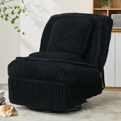 Canapé simple pivotant à 360°, fauteuil inclinable, fauteuil à bascule manuel sans accoudoirs, pour salon ou bureau