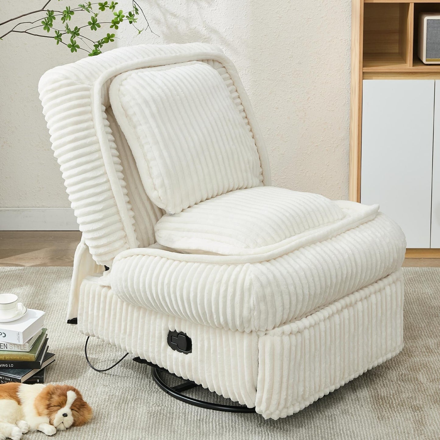 Canapé simple pivotant à 360°, fauteuil inclinable, fauteuil à bascule manuel sans accoudoirs, pour salon ou bureau