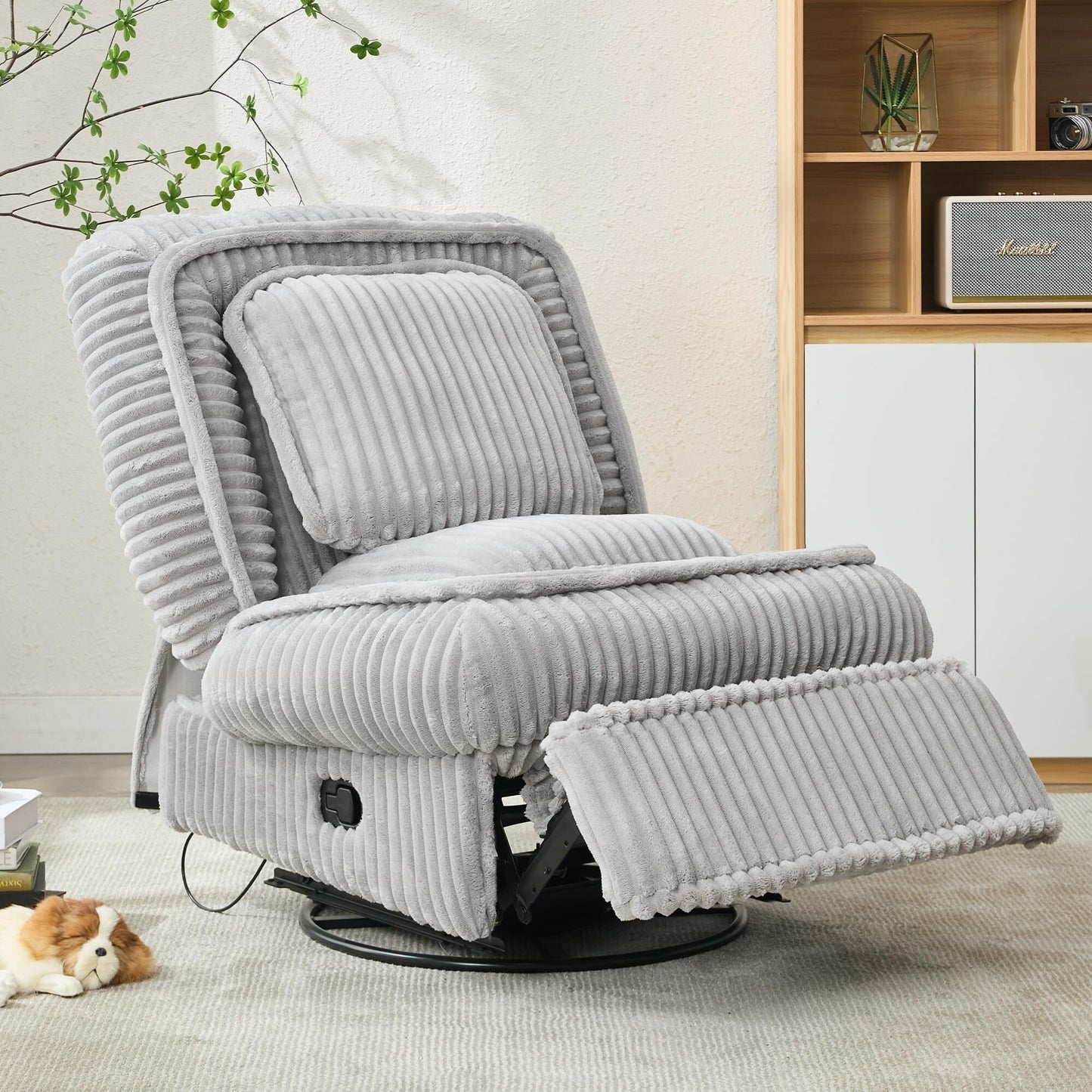 Canapé simple pivotant à 360°, fauteuil inclinable, fauteuil à bascule manuel sans accoudoirs, pour salon ou bureau