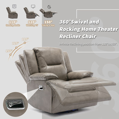 Fauteuil inclinable pivotant et basculant à 360° pour home cinéma
