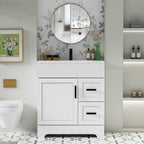 Ensemble de meuble-lavabo Wavy Line 30/36/48 avec lavabo et robinet