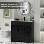 Ensemble de meuble-lavabo Wavy Line 30/36/48 avec lavabo et robinet
