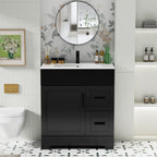 Ensemble de meuble-lavabo Wavy Line 30/36/48 avec lavabo et robinet