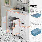 Ensemble de meuble-lavabo Wavy Line 30/36/48 avec lavabo et robinet