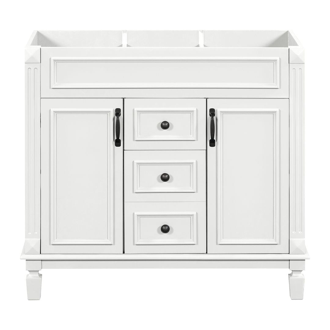 Meuble-lavabo moderne de 36 po avec lavabo supérieur et armoire à miroir, 2 portes et 2 tiroirs
