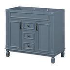 Meuble-lavabo moderne de 36 po avec lavabo supérieur et armoire à miroir, 2 portes et 2 tiroirs