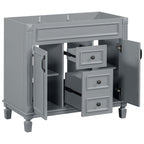 Meuble-lavabo moderne de 36 po avec lavabo supérieur et armoire à miroir, 2 portes et 2 tiroirs