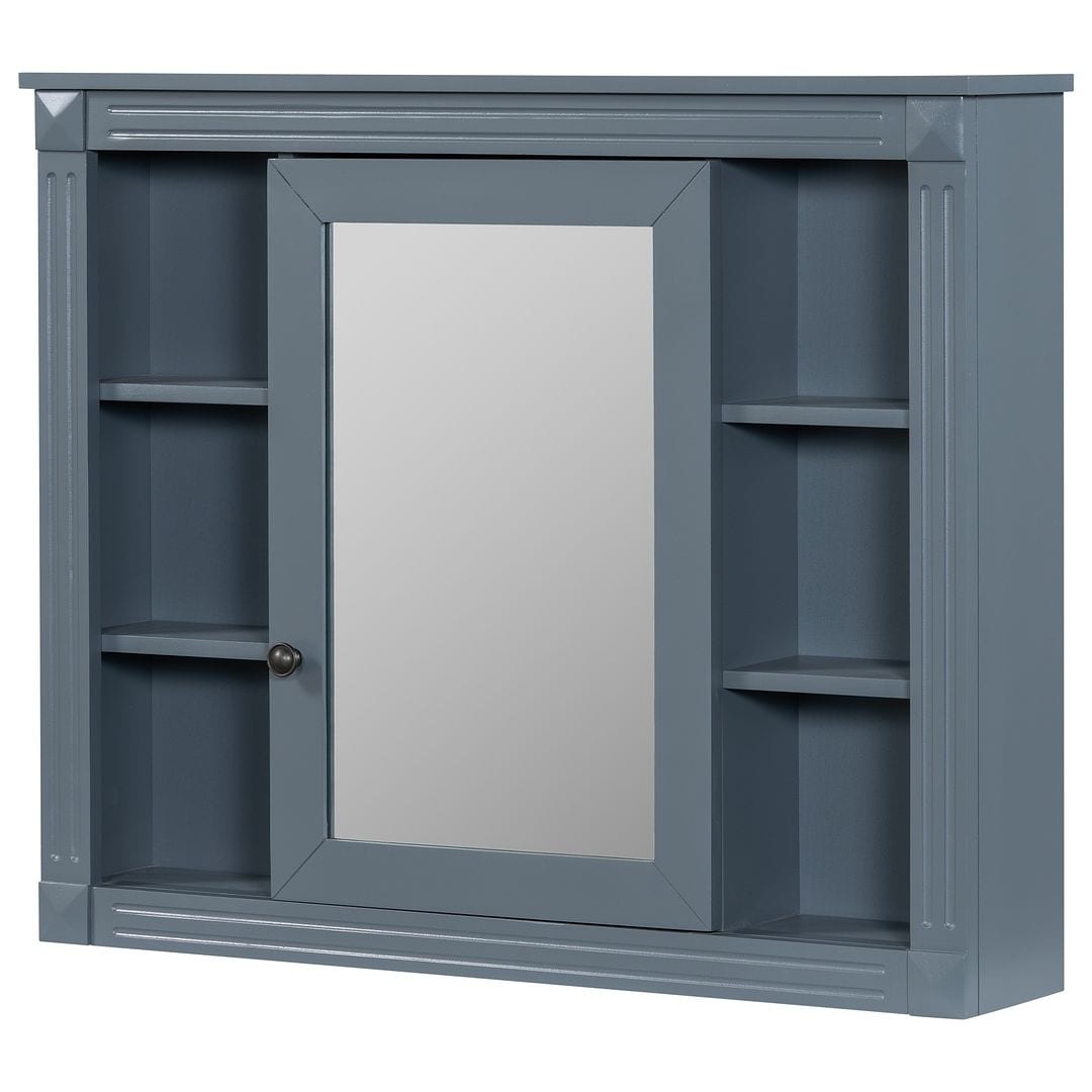 Meuble-lavabo moderne de 36 po avec lavabo supérieur et armoire à miroir, 2 portes et 2 tiroirs