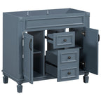 Meuble-lavabo moderne de 36 po avec lavabo supérieur et armoire à miroir, 2 portes et 2 tiroirs