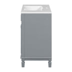 Meuble-lavabo moderne de 36 po avec lavabo supérieur et armoire à miroir, 2 portes et 2 tiroirs