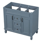 Meuble-lavabo moderne de 36 po avec lavabo supérieur et armoire à miroir, 2 portes et 2 tiroirs