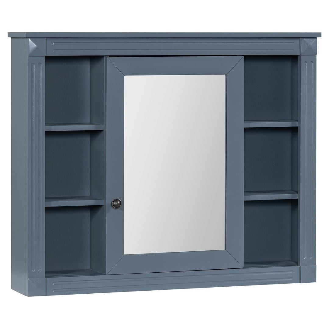 Meuble-lavabo moderne de 36 po avec lavabo supérieur et armoire à miroir, 2 portes et 2 tiroirs
