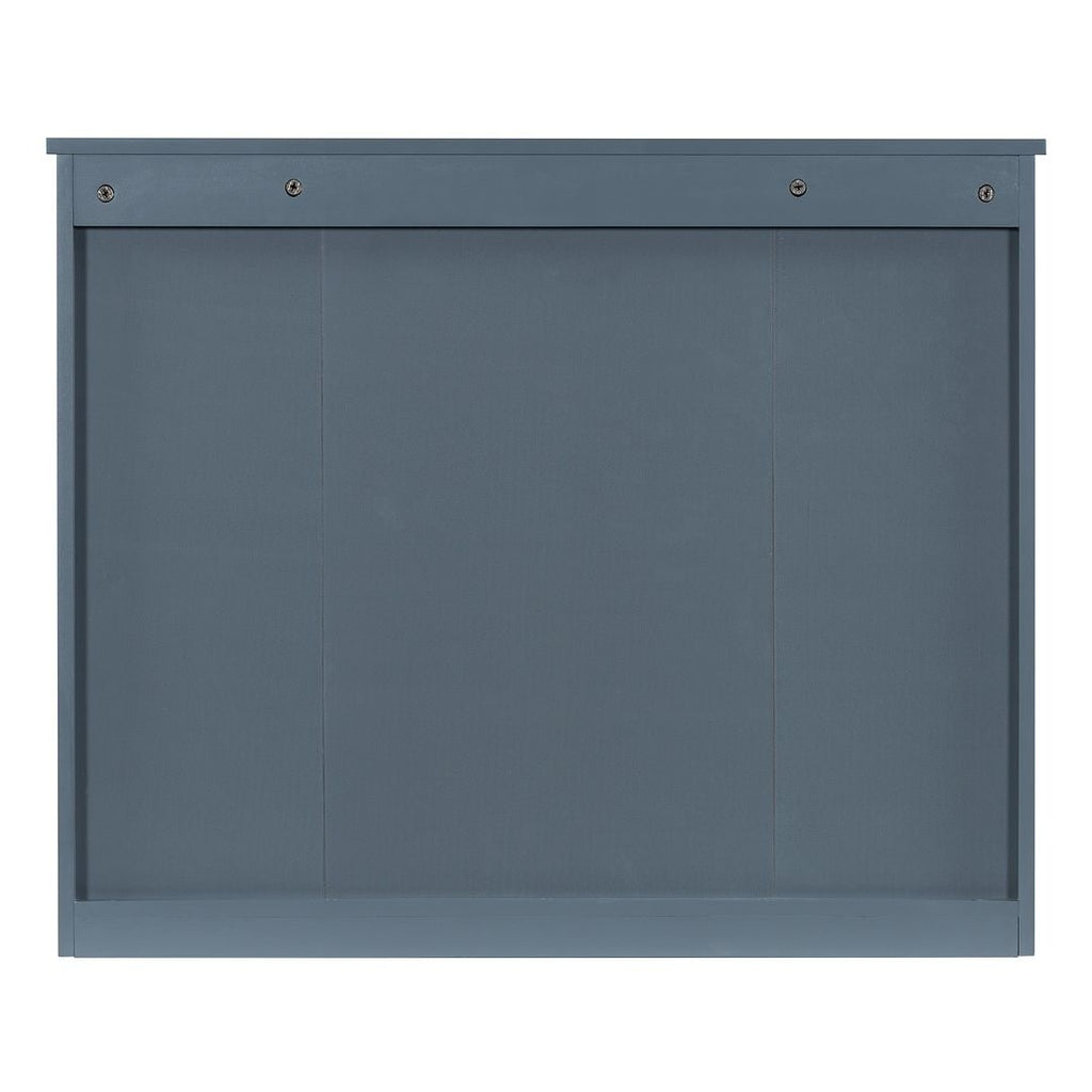 Meuble-lavabo moderne de 36 po avec lavabo supérieur et armoire à miroir, 2 portes et 2 tiroirs
