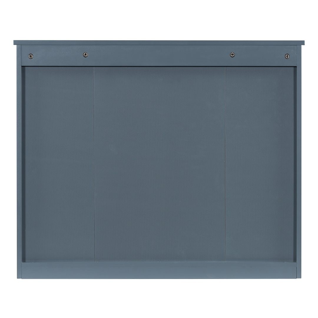 Meuble-lavabo moderne de 36 po avec lavabo supérieur et armoire à miroir, 2 portes et 2 tiroirs