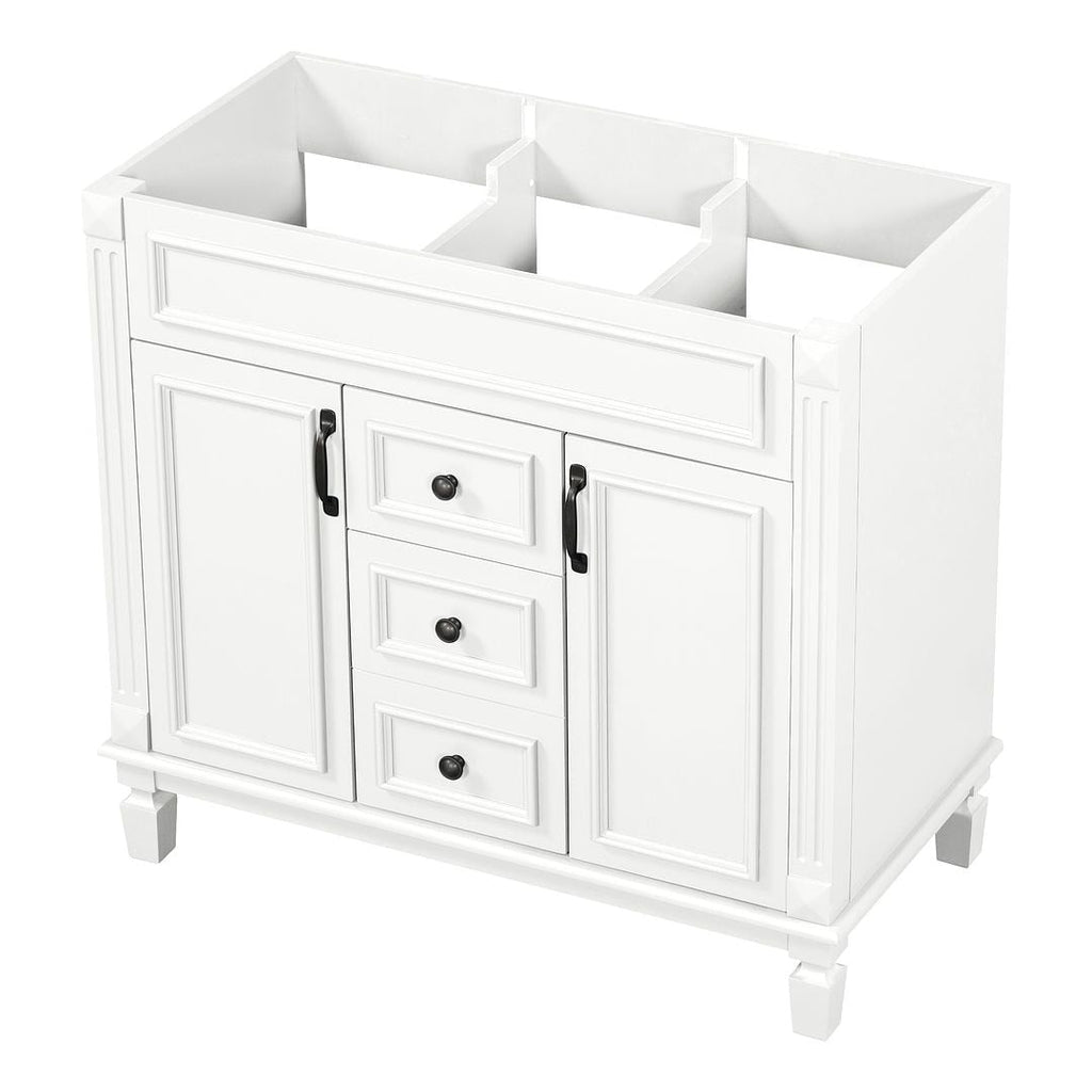 Meuble-lavabo moderne de 36 po avec lavabo supérieur et armoire à miroir, 2 portes et 2 tiroirs