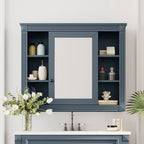 Meuble-lavabo moderne de 36 po avec lavabo supérieur et armoire à miroir, 2 portes et 2 tiroirs