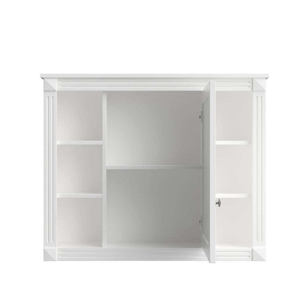 Meuble-lavabo moderne de 36 po avec lavabo supérieur et armoire à miroir, 2 portes et 2 tiroirs