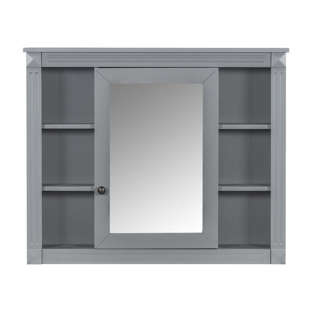 Meuble-lavabo moderne de 36 po avec lavabo supérieur et armoire à miroir, 2 portes et 2 tiroirs