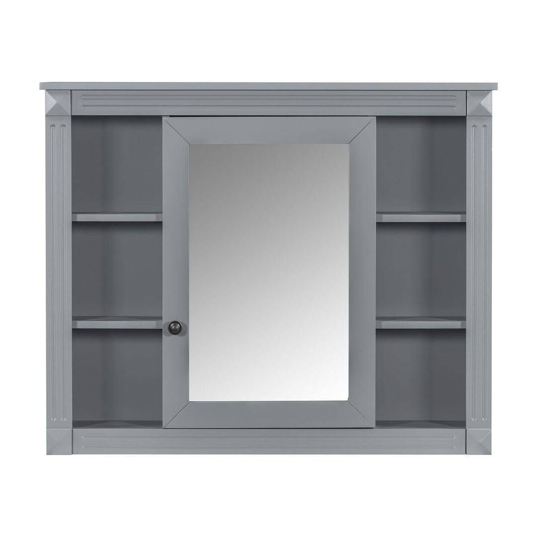 Meuble-lavabo moderne de 36 po avec lavabo supérieur et armoire à miroir, 2 portes et 2 tiroirs