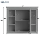 Meuble-lavabo moderne de 36 po avec lavabo supérieur et armoire à miroir, 2 portes et 2 tiroirs