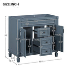 Meuble-lavabo moderne de 36 po avec lavabo supérieur et armoire à miroir, 2 portes et 2 tiroirs