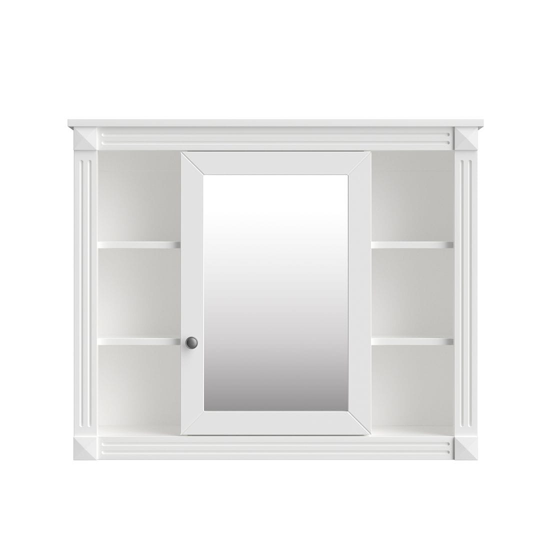 Meuble-lavabo moderne de 36 po avec lavabo supérieur et armoire à miroir, 2 portes et 2 tiroirs