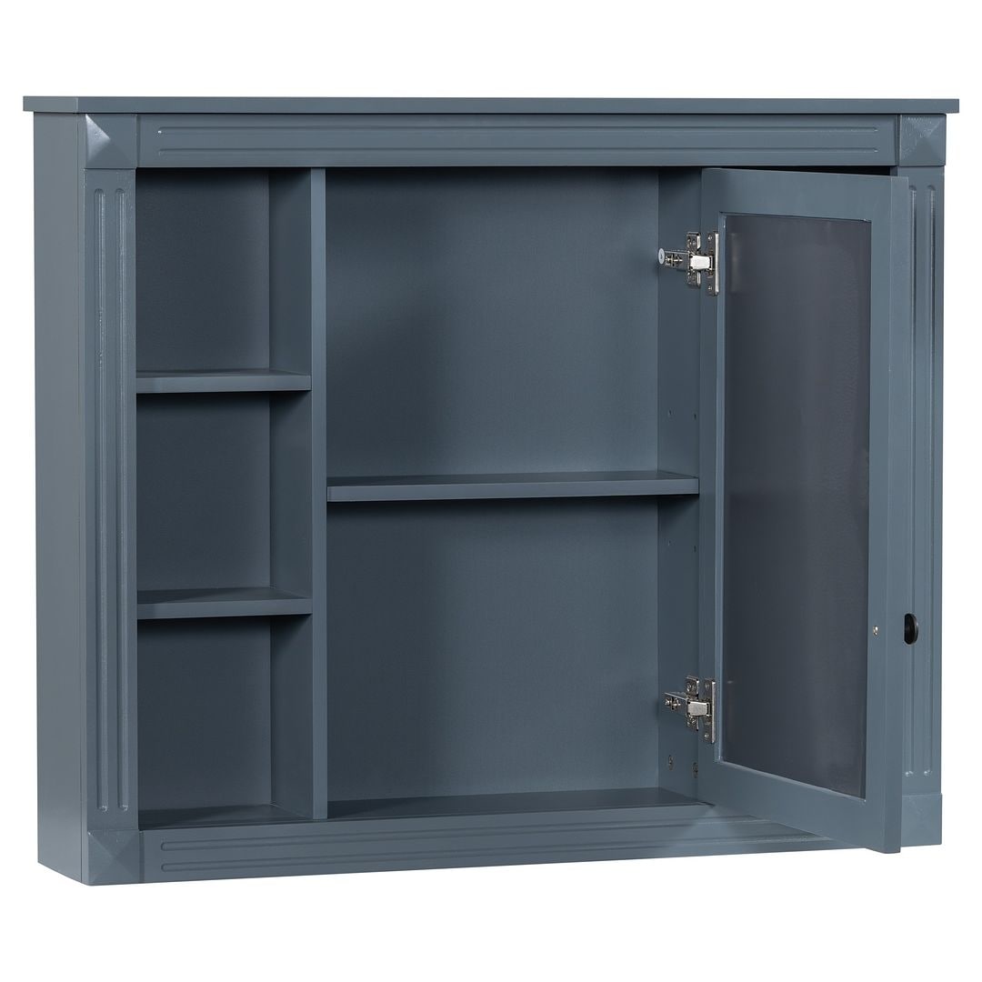 Meuble-lavabo moderne de 36 po avec lavabo supérieur et armoire à miroir, 2 portes et 2 tiroirs